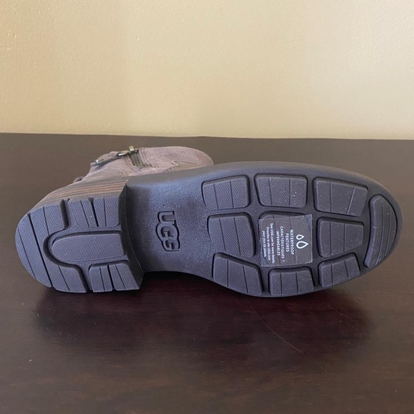 UGG HARRISON ZIP WOMENS LEATHER ZIP UP ANKLE BOOTS - Picture 7 of 7